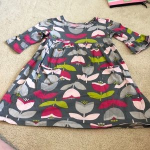 Flowery grey long sleeve dress size 6x